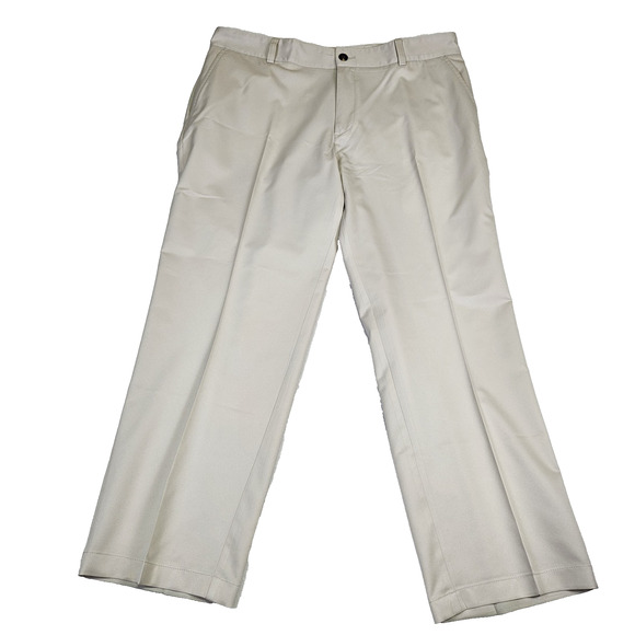 Adidas Climalite Golf Pants Mens 38x28 Tech Lightweight Straight Beige Outdoor - Picture 1 of 16